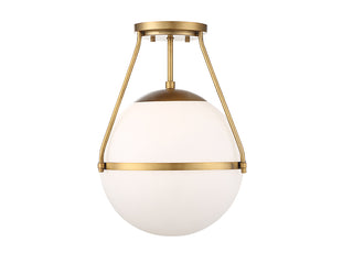 Meridian - M60054NB - One Light Semi-Flush Mount - Msemi - Natural Brass