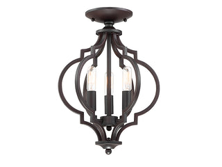 Msemi Three Light Convertible Semi-Flush/Pendant in Oil Rubbed Bronze