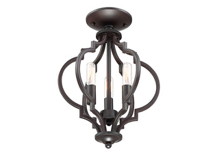 Msemi Three Light Convertible Semi-Flush/Pendant in Oil Rubbed Bronze