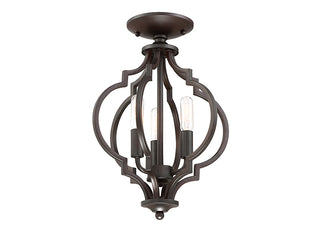 Msemi Three Light Convertible Semi-Flush/Pendant in Oil Rubbed Bronze