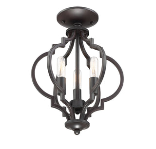Msemi Three Light Convertible Semi-Flush/Pendant in Oil Rubbed Bronze