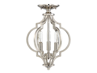 Msemi Three Light Convertible Semi-Flush/Pendant in Polished Nickel