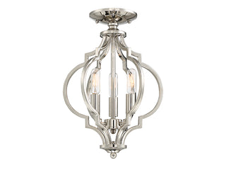 Msemi Three Light Convertible Semi-Flush/Pendant in Polished Nickel