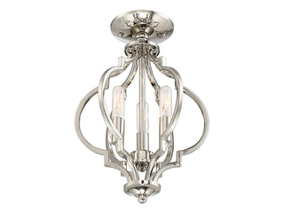 Msemi Three Light Convertible Semi-Flush/Pendant in Polished Nickel