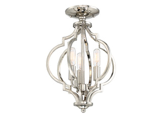 Msemi Three Light Convertible Semi-Flush/Pendant in Polished Nickel