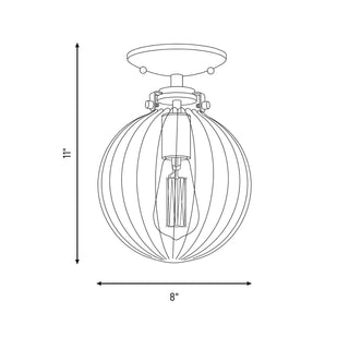 Msemi One Light Semi-Flush Mount in Brushed Nickel
