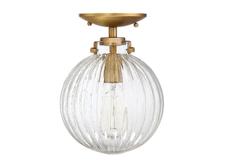 Msemi One Light Semi-Flush Mount in Natural Brass