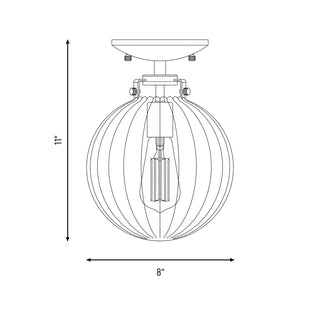 Msemi One Light Semi-Flush Mount in Oil Rubbed Bronze