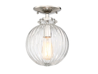Msemi One Light Semi-Flush Mount in Polished Nickel