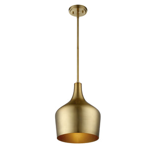 Mpend One Light Pendant in Natural Brass