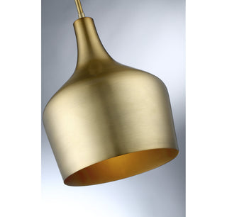 Mpend One Light Pendant in Natural Brass