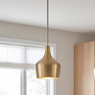 Mpend One Light Pendant in Natural Brass