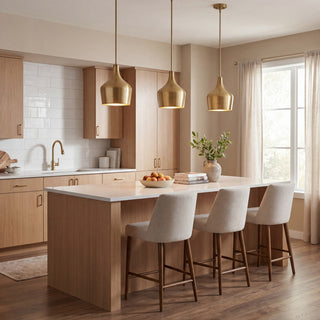 Mpend One Light Pendant in Natural Brass
