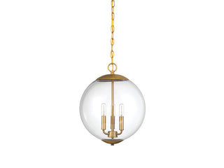 Mpend Three Light Pendant in Natural Brass
