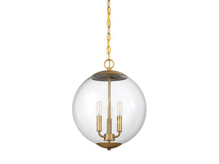 Mpend Three Light Pendant in Natural Brass