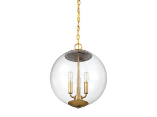 Mpend Three Light Pendant in Natural Brass