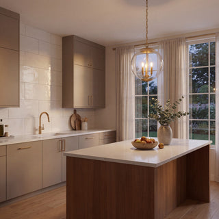 Mpend Three Light Pendant in Natural Brass