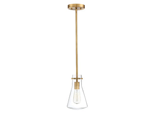 Mpend One Light Pendant in Natural Brass