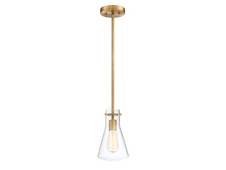 Mpend One Light Pendant in Natural Brass