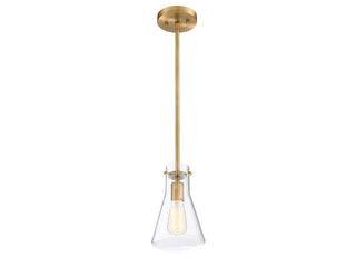 Mpend One Light Pendant in Natural Brass