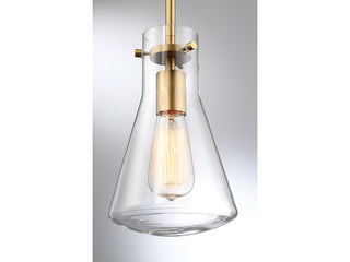 Mpend One Light Pendant in Natural Brass