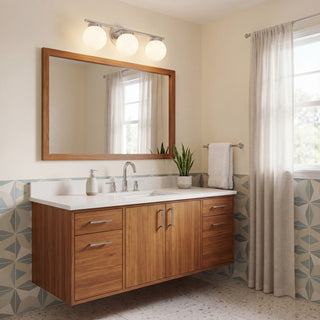Mbath Three Light Bathroom Vanity in Chrome