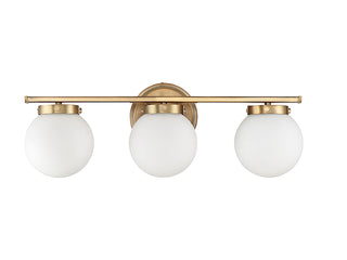Mbath Three Light Bathroom Vanity in Natural Brass