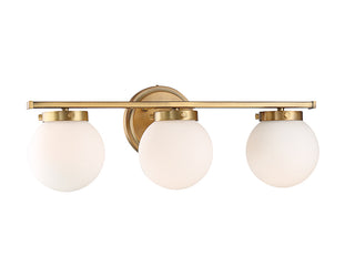 Mbath Three Light Bathroom Vanity in Natural Brass