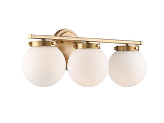 Mbath Three Light Bathroom Vanity in Natural Brass