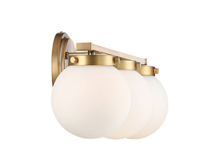 Mbath Three Light Bathroom Vanity in Natural Brass