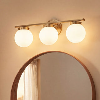Mbath Three Light Bathroom Vanity in Natural Brass
