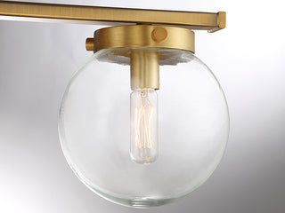 Mbath Three Light Bathroom Vanity in Natural Brass