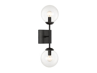 Mscon Two Light Wall Sconce in Black