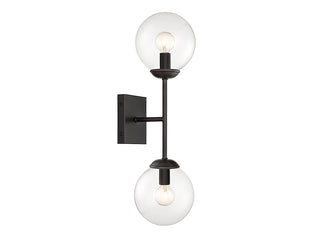 Mscon Two Light Wall Sconce in Black