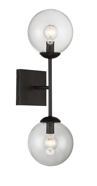 Mscon Two Light Wall Sconce in Black
