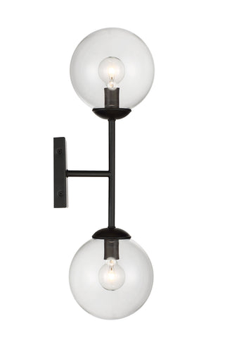 Mscon Two Light Wall Sconce in Black