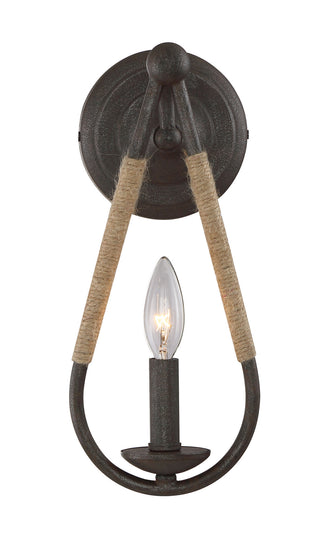 Mscon One Light Wall Sconce in Rusty Nail with Rope