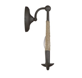 Mscon One Light Wall Sconce in Rusty Nail with Rope