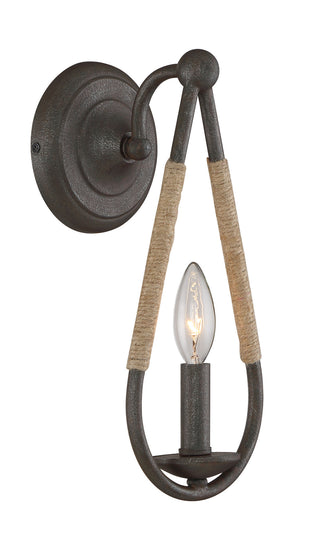 Mscon One Light Wall Sconce in Rusty Nail with Rope
