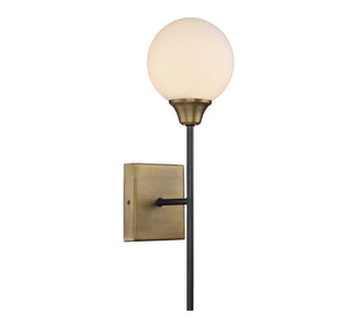 Mscon One Light Wall Sconce in Oiled Rubbed Bronze with Natural Brass