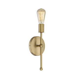 Mscon One Light Wall Sconce in Natural Brass