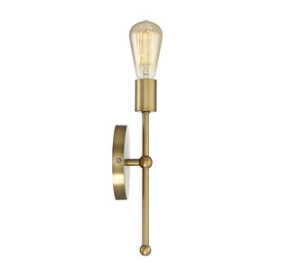 Mscon One Light Wall Sconce in Natural Brass
