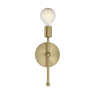 Mscon One Light Wall Sconce in Natural Brass