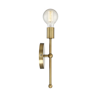 Mscon One Light Wall Sconce in Natural Brass