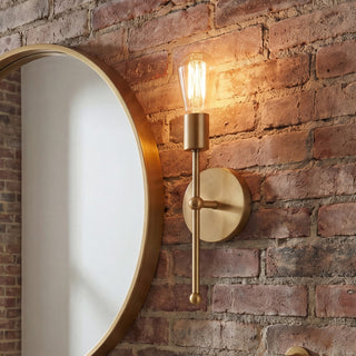 Mscon One Light Wall Sconce in Natural Brass