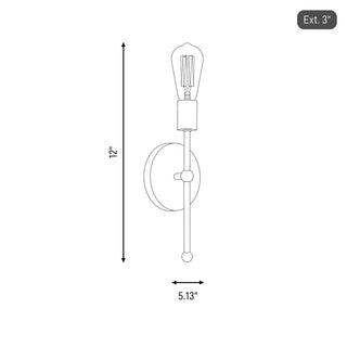 Mscon One Light Wall Sconce in Natural Brass