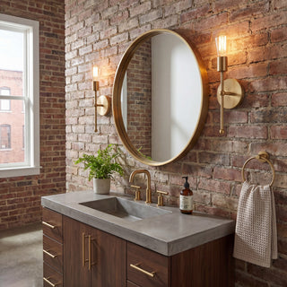 Mscon One Light Wall Sconce in Natural Brass