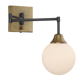 Mscon One Light Wall Sconce in Oiled Rubbed Bronze with Natural Brass