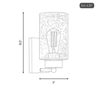 Mscon One Light Wall Sconce in Brushed Nickel