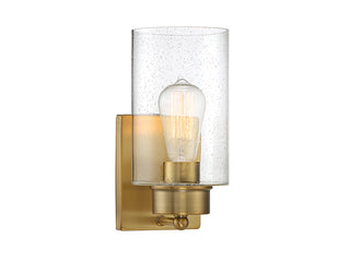 Mscon One Light Wall Sconce in Natural Brass